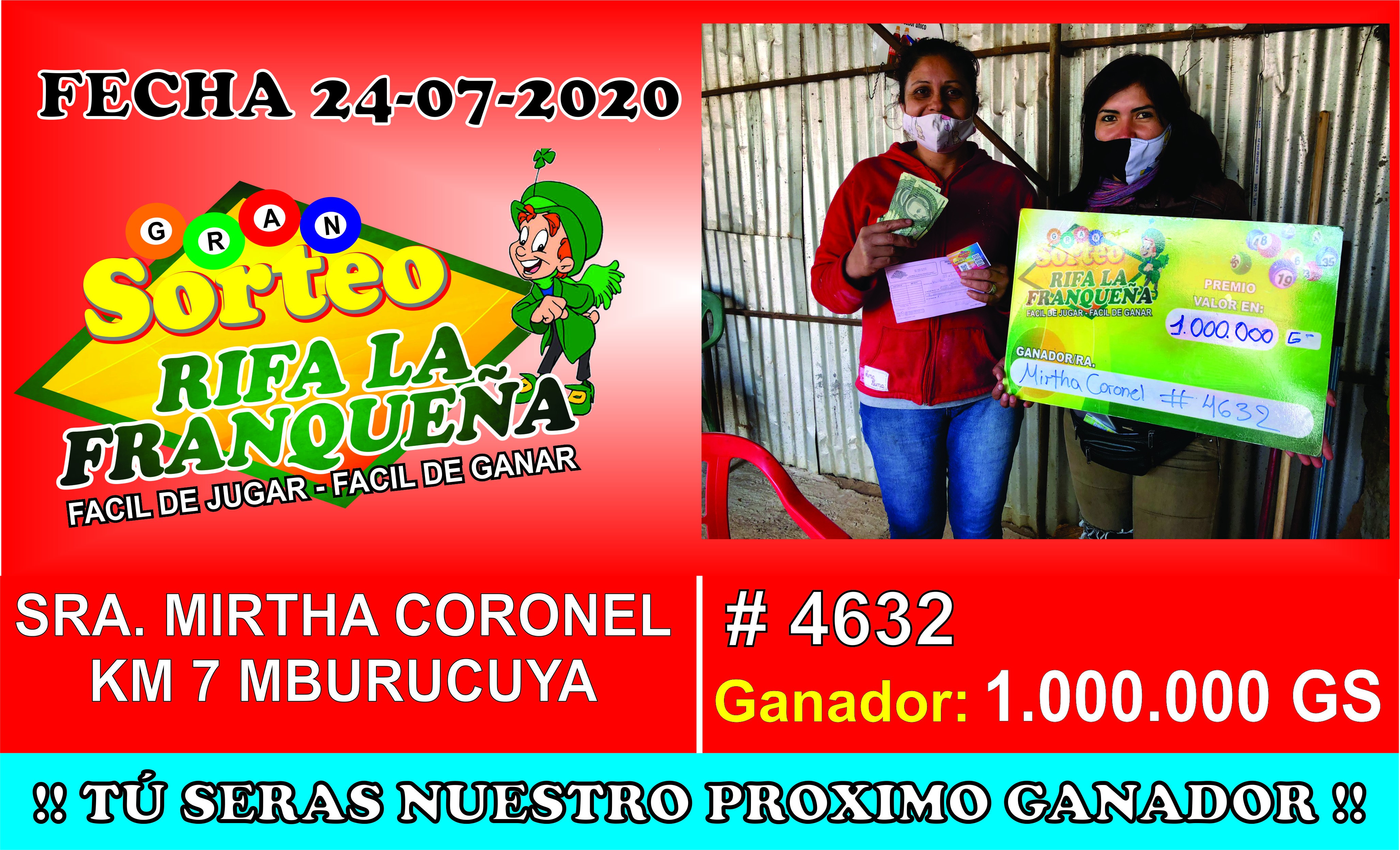Rifa📢Rifa📢Rifa📢Rifa📢Rifa📢Rifa📢RifaRifa📢Rifa📢Rifa📢Rifa📢Rifa📢Rifa📢Rifa FELICITACIONES JUGO Y GANO LA SEÑORA MIRTHA CORONEL SE GANAN TREMENDO PREMIO DE 1.000.000 GS  ESTA UBICADO EN CDE BARRIO MBURUCUYA GRACIAS POR SU  CON